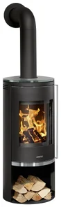 Poêle à bûche JUSTUS Faro 2.0 porte fonte noir / vert, 6 kW