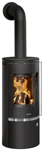 Poêle à bûche JUSTUS Faro 2.0 porte fonte noir, 6 kW