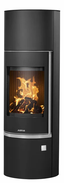 Poêle à bûche JUSTUS Faro w+ 2.0 porte fonte noir, 7 kW