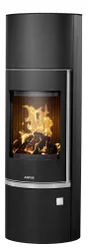 Poêle à bûche JUSTUS Faro w+ 2.0 porte fonte noir, 7 kW