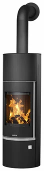 Poêle à bûche JUSTUS Faro aqua 2.0 porte fonte noir, 8 kW