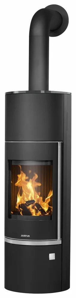 Poêle à bûche JUSTUS Faro aqua 2.0 porte fonte noir / vert, 8 kW