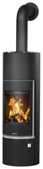 Poêle à bûche JUSTUS Faro aqua 2.0 porte fonte noir / vert, 8 kW