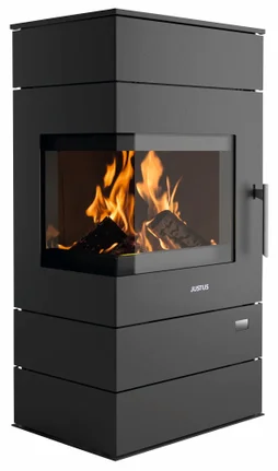 Poêle à bûche JUSTUS Voga w+ noir, 6 kW