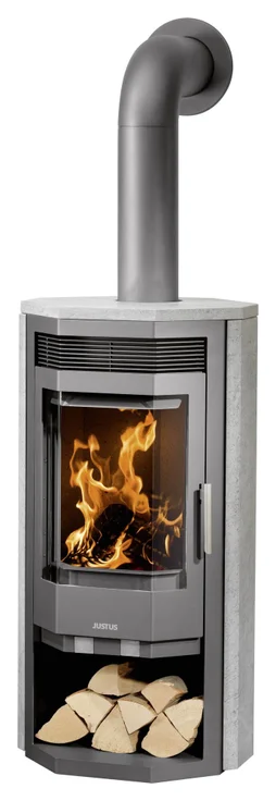 Poêle à bûche JUSTUS Usedom gris, 7 kW