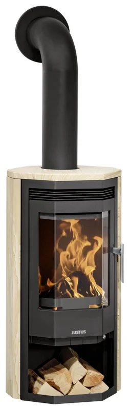 Poêle à bûche JUSTUS Usedom porte fonte sable / noir, 5 kW