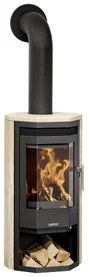 Poêle à bûche JUSTUS Usedom porte fonte sable / noir, 5 kW