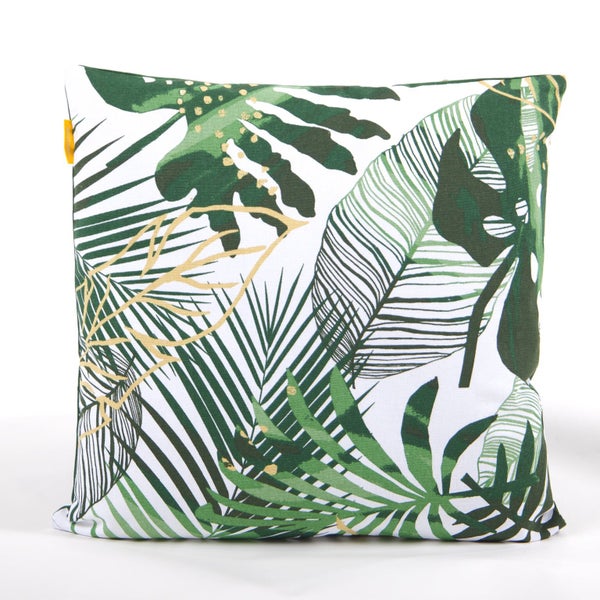 Coussin coton imprime 45x45cm jungle forest