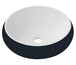 Vasque à poser résine ronde Moon l.36 x P.10.5 cm Diam.36 cm noir noir mat
