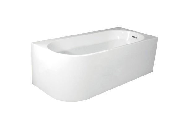 Baignoire semi-îlot l.75 x L.170 cm, blanc Sophia version droite, BALNEO