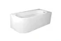Baignoire semi-îlot l.75 x L.170 cm, blanc Sophia version droite, BALNEO