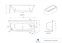 Baignoire semi-îlot l.75 x L.170 cm, blanc Sophia version droite, BALNEO