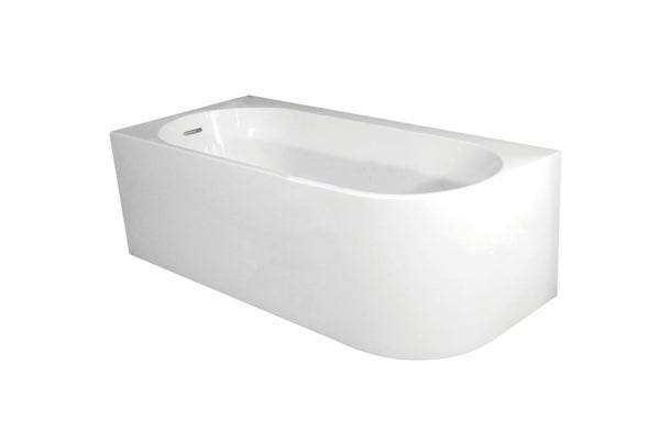 Baignoire semi-îlot l.80 x L.180 cm, blanc Sophia version gauche, BALNEO