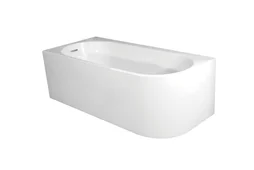 Baignoire semi-îlot l.80 x L.180 cm, blanc Sophia version gauche, BALNEO