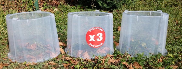 Lot de 3 rehausses pour cloches potagères à forcer MODUL'O