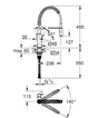 Mitigeur de cuisine avec douchette chrome GROHE Get clova