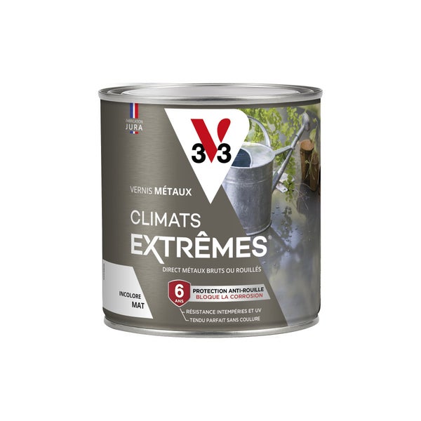 Vernis Metaux exterieur climats extrêmes V33, incolore mat 0.5L