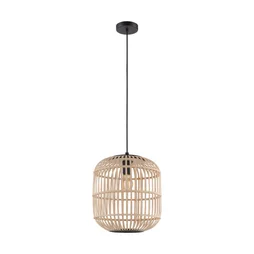 Suspension 1x E27 max 28 W, nature bois EGLO HANOI diam. 35 cm