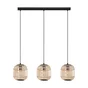 Suspension  métal noir bois EGLO HANOI 3xE27 max 28W L.91 cm