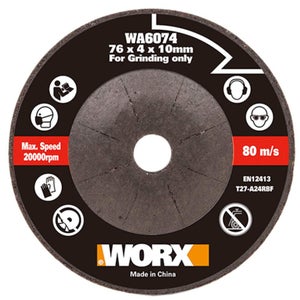 Disque à ébarber pour metal WORX, Diam.76 x 4 x 10 mm