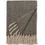Plaid Aubin, l.130 x L.180 cm, noir et beige