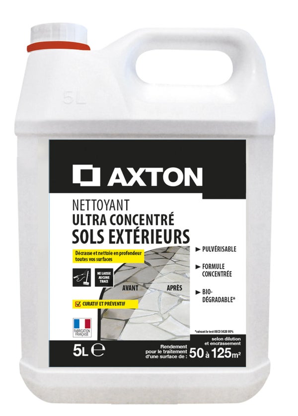 Nettoyant ultra concentrée, sols extérieurs, AXTON, 5 litres