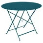 Table de jardin FERMOB Bistro rond bleu 4 personnes