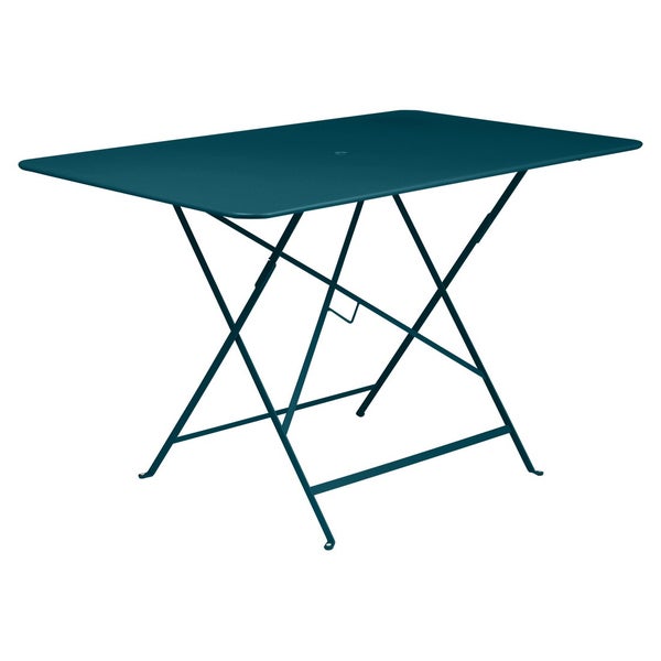 Table de jardin FERMOB Bistro rectangulaire bleu 6 personnes