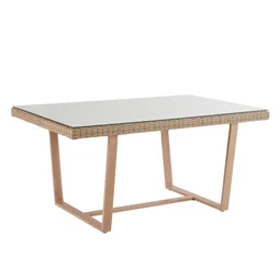 Table à manger de jardin NATERIAL Medena rectangulaire marron 6 personnes