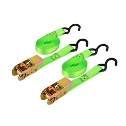 Sangle à cliquet + Crochet largeur 25mm x longueur 5m vert 250kg lot de 2