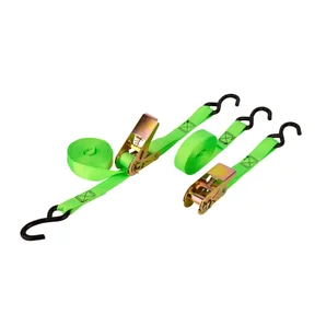 Sangle à cliquet + Crochet largeur 25mm x longueur 5m vert 250kg lot de 2