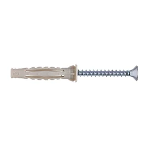 Sachet 100 chevilles multi-matériaux et vis STANDERS, diam.6 x L. 40 mm