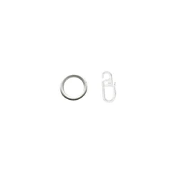 Lot de 10 anneaux pour tringle à rideau Organic 20 mm acier blanc verni