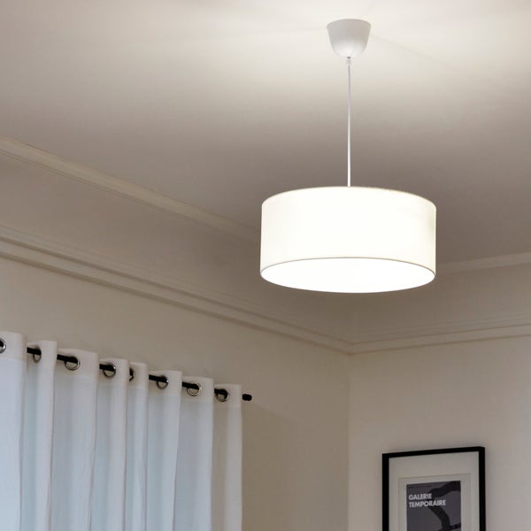 Suspension Sitia, 3 x E27, diamètre 48 cm, coton blanc INSPIRE