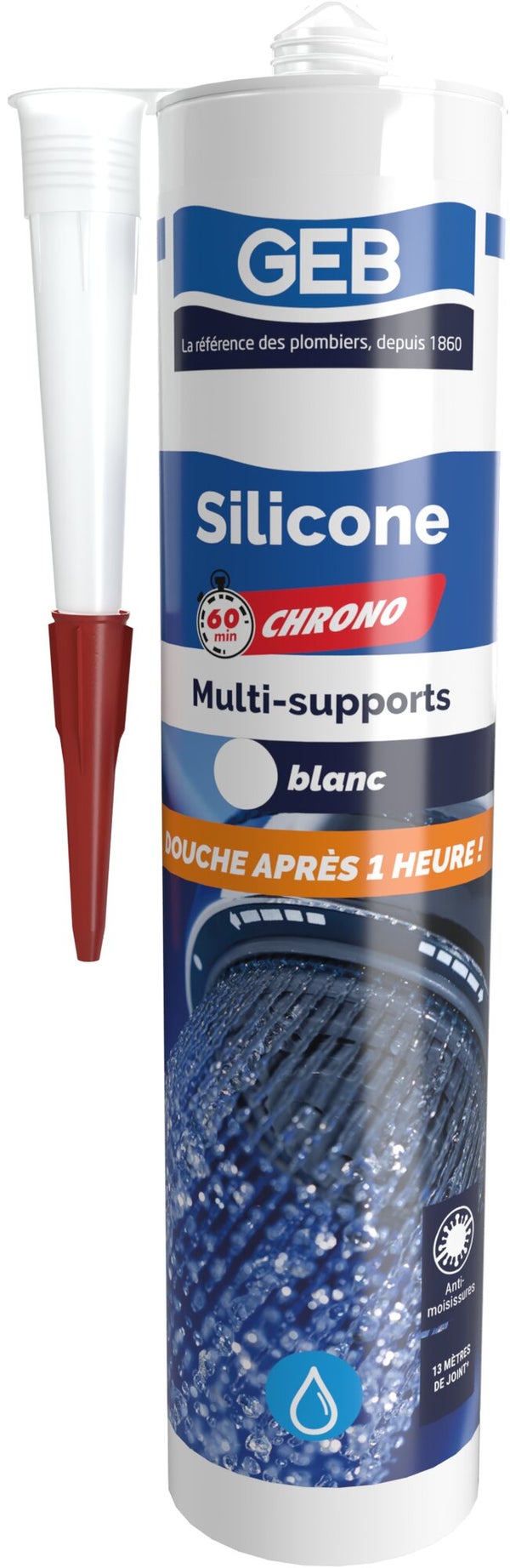 Joint silicone d'étanchéité, GEB, cuisine / salle de bains 890780, blanc, 280 ml