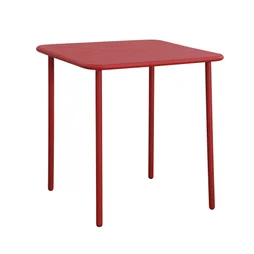 Table de jardin Café carré rouge 4 personnes