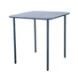 Table de jardin Café carrée bleu en acier 4 personnes
