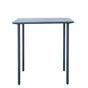 Table de jardin Café carrée bleu en acier 4 personnes