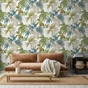 Papier peint intissé Wild palms vert