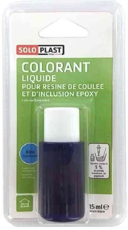 Colorant pour résine époxy en poudre Soloplast 15ml bleu transparent