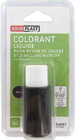 Colorant pour résine époxy en poudre Soloplast 15ml noir transparent