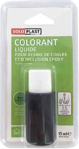 Colorant pour résine époxy en poudre Soloplast 15ml vert transparent