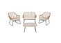 Salon bas de jardin rotin naturel Bambu, 4 personnes