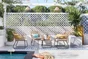 Salon bas de jardin rotin naturel Bambu, 4 personnes