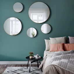 Miroir rond Glam doré diam.31 cm