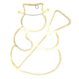 Decor noel lumineux int/ext bonhomme neige h47cm 288 led blanc chaud cable transparent 5m