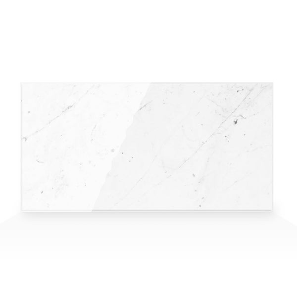 Lot de 2 crédences adhésives Carrera marbre, blanc et gris, 57.3 cm x 29.4 cm