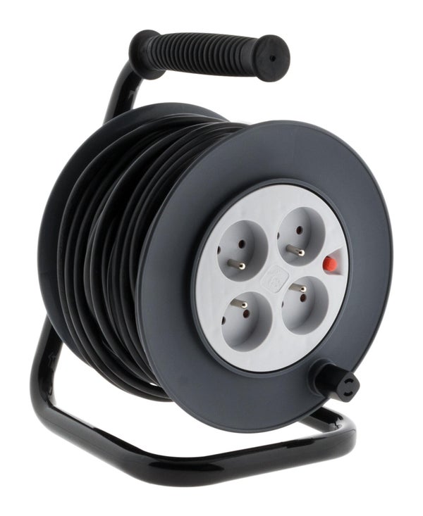 Enrouleur de câble électrique bricolage L.25m H05VV-F 3G1.5, ZENITECH