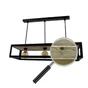 Suspension 3xE27 metal noir/bois naturel METROPOLIGHT Maxim 88 cm
