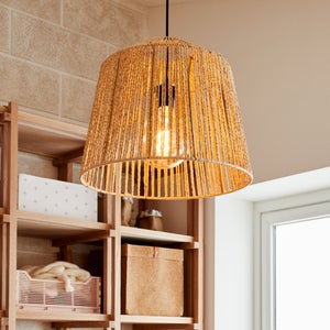 Suspension Quintana, papier, beige, diam.40 cm, E27